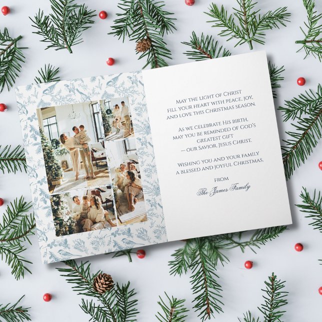 Vintage Bird & Pine Christmas Folding Card  (Creator Uploaded)