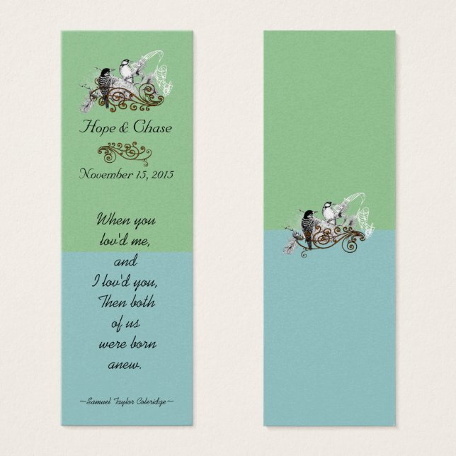 Vintage Bird Wedding Tags (Front & Back)