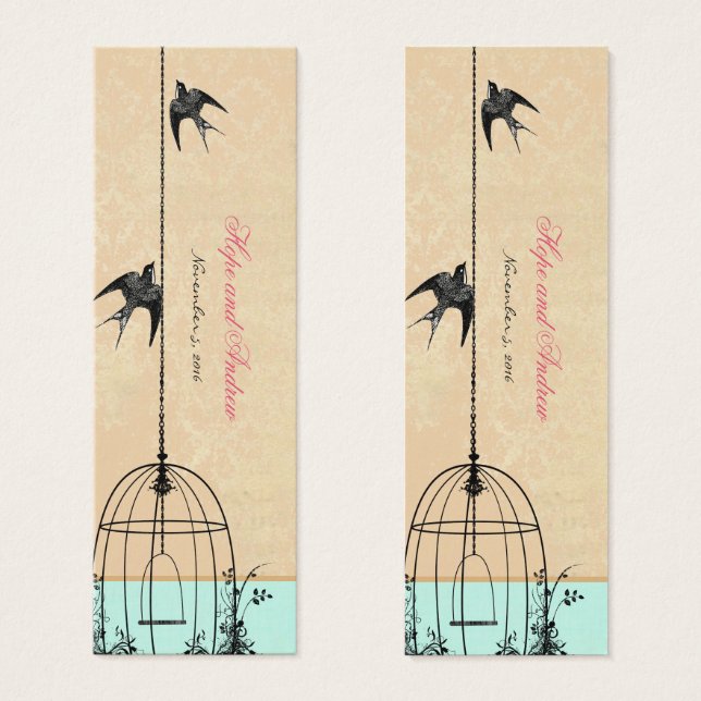 Vintage Bird Wedding Tags (Front & Back)