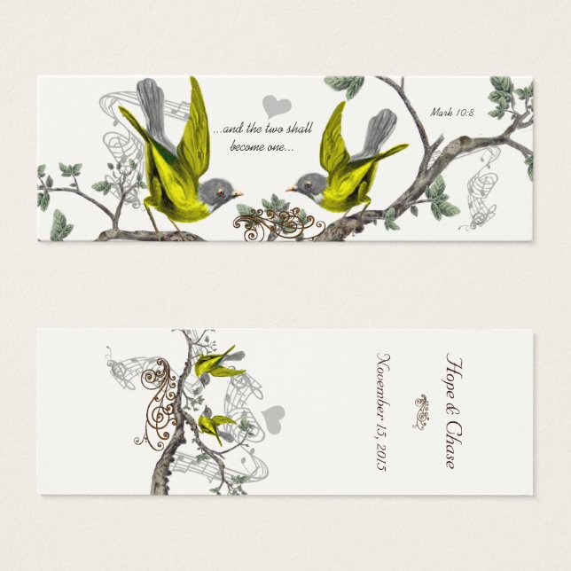 Vintage Bird Wedding Tags (Front & Back)