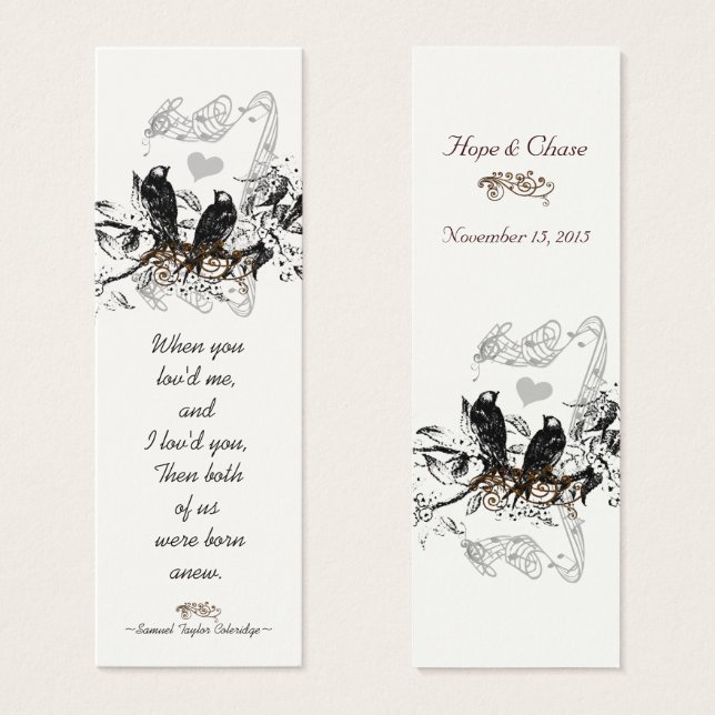 Vintage Bird Wedding Tags (Front & Back)