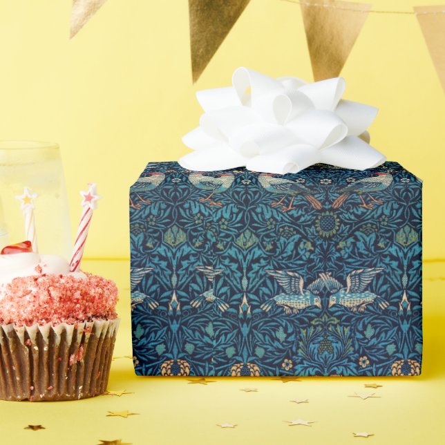 Vintage bird William Morris floral Birds art  Wrapping Paper (Birthday Party)