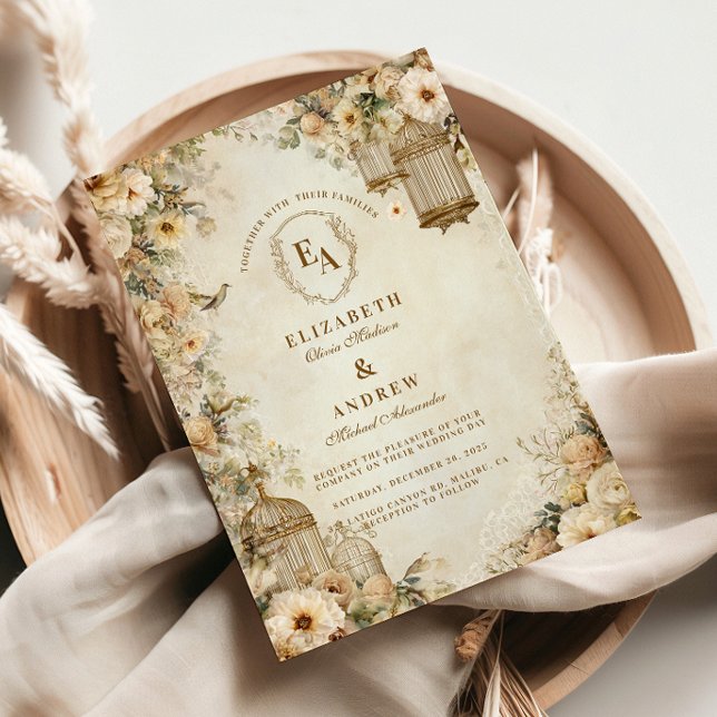 Vintage Birdcage Garden Celebration Invitation (Creator Uploaded)