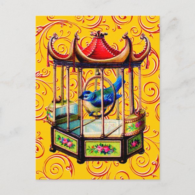 Vintage Birdcage Postcard (Front)