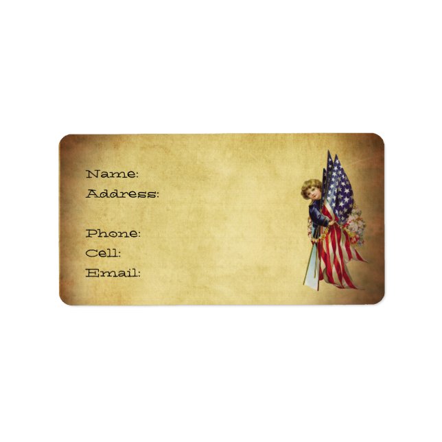 vintage birdcage stamp. label (Front)