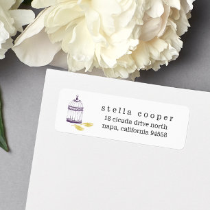 Vintage Birdcage Watercolor Return Address Label