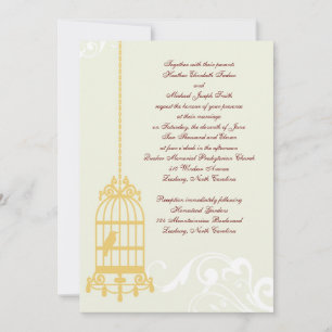Vintage Birdcage Wedding Invitations