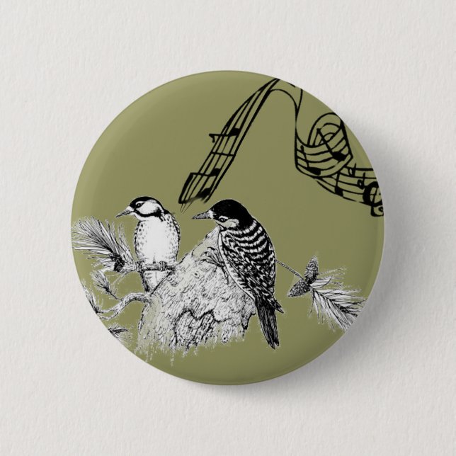 Vintage Birds 6 Cm Round Badge (Front)