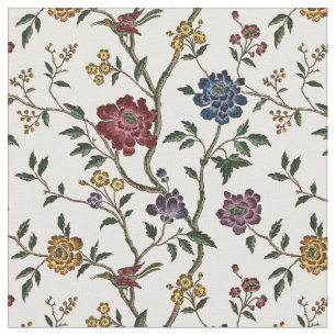 Vintage Birds and Flowers Pattern Fabric