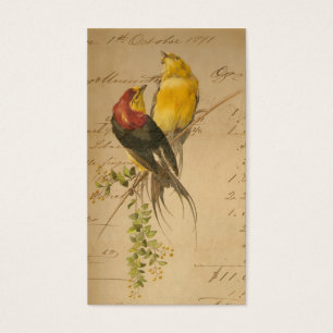 Vintage Birds and Ledger Paper
