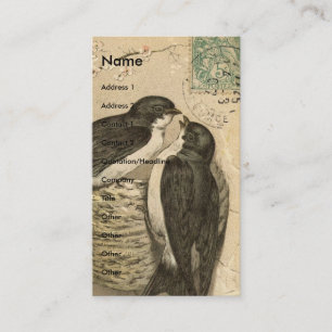Vintage Birds and Nest Business Card