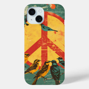 Vintage Birds and Peace Symbol Phone Case