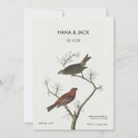 Vintage Birds art Japanese style Wedding