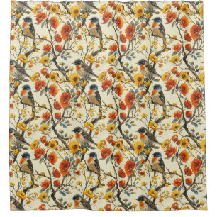 Vintage Birds Curtain Fall Gift for Grandparents