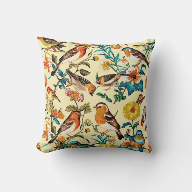 Vintage Birds Cushion (Front)