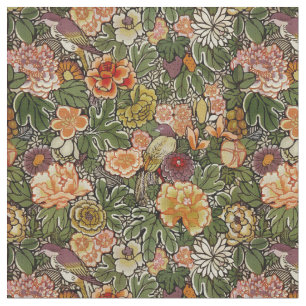 Vintage Birds, Fruit, Flowers & Foliage Pattern Fabric