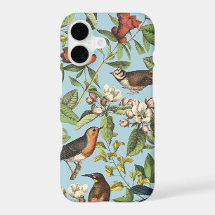 Vintage Bird's Garden Botanical Illustration