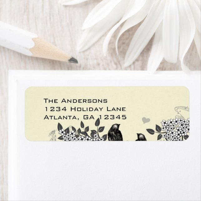 Vintage Birds Hand Drawn Branch Labels (Insitu)