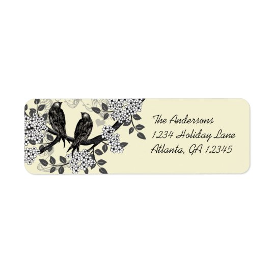 Vintage Birds Hand Drawn Flowers Labels