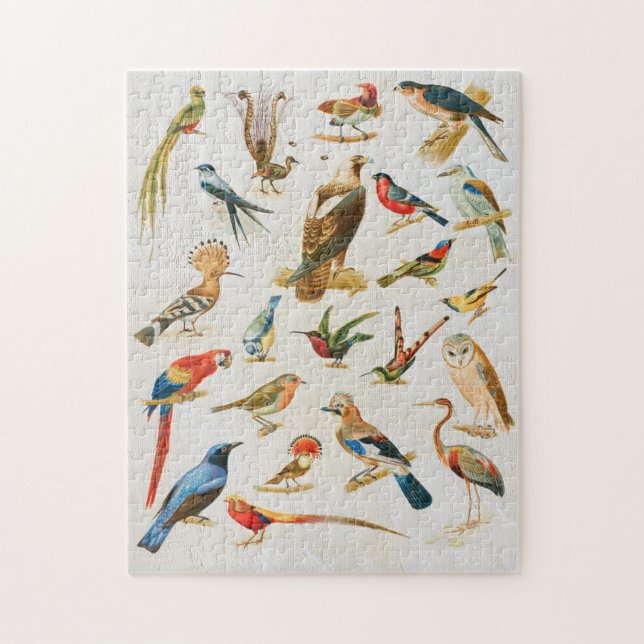 Vintage Birds Illustration Birding Lover Gift Jigsaw Puzzle (Vertical)