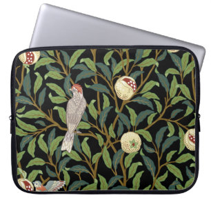 Vintage birds in foliage with birds and fruits sea laptop sleeve