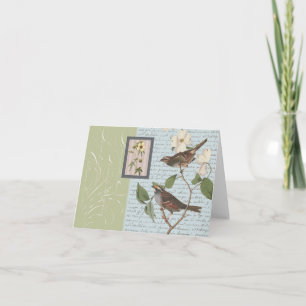 Vintage Birds...notecard Card
