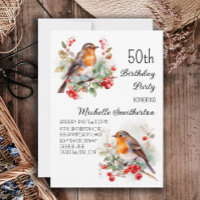 Vintage Birds Robin Redbreast 50th Birthday