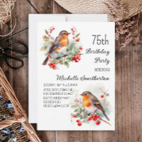 Vintage Birds Robin Redbreast 75th Birthday