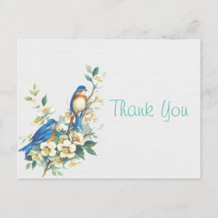 Vintage Birds Thank You Postcard