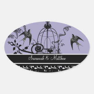 Vintage Birds Wedding Seal