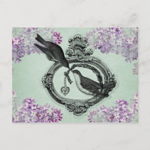 Vintage Birds With Heart Locket Apparel and Gifts Postcard