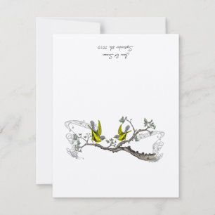 Vintage Birds Yellow & Grey Table Place Cards
