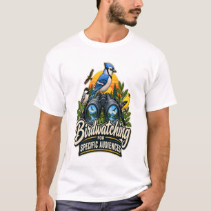 Vintage Birdwatching Binoculars and Colourful Bird T-Shirt