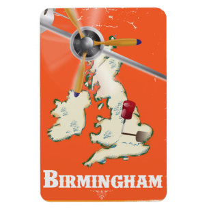 Vintage Birmingham Travel Poster Magnet