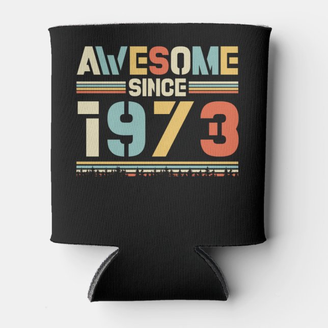 Vintage Birthday 1973 Can Cooler (Front)