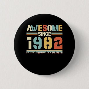 Vintage Birthday 1982 6 Cm Round Badge