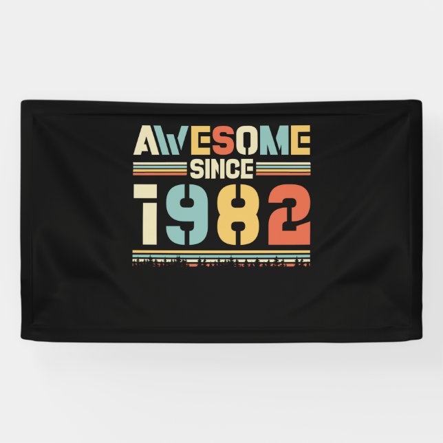 Vintage Birthday 1982 Banner (Horizontal)
