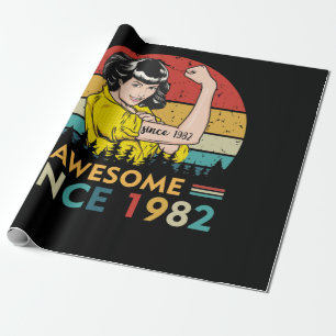 Vintage Birthday 1982 Wrapping Paper