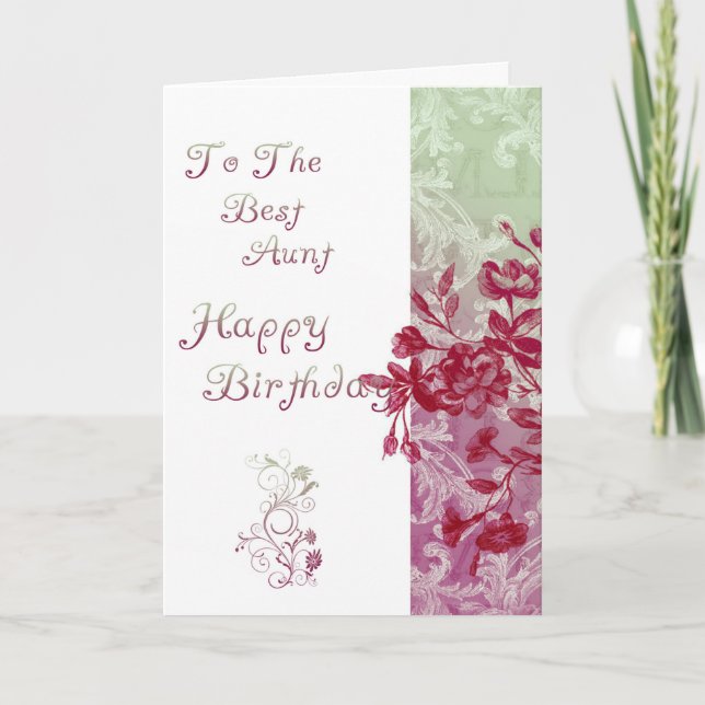 Vintage Birthday Aunt Card (Front)