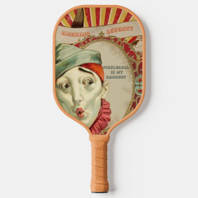 Vintage Birthday Bigtop Clown 4 Pickleball Paddle (Front)
