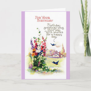 Vintage Birthday - Birds Bring Greetings, Card