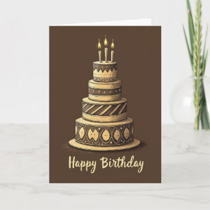 Vintage Birthday Cake Card