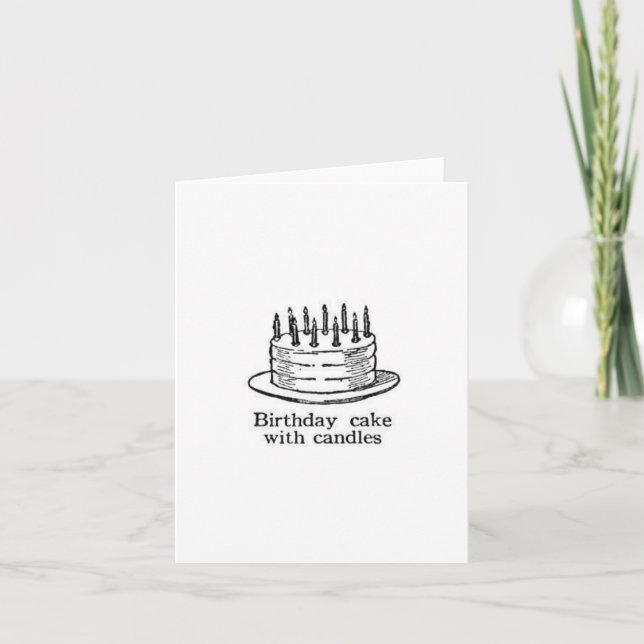 Vintage Birthday Drawing  Thank You Card (Front)