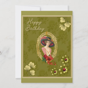 Vintage Birthday Flat Card