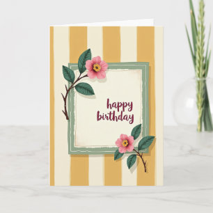 Vintage Birthday Floral Card