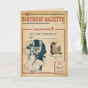 Vintage Birthday Gazette Card