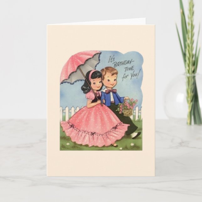 Vintage Birthday Greeting Card (Front)