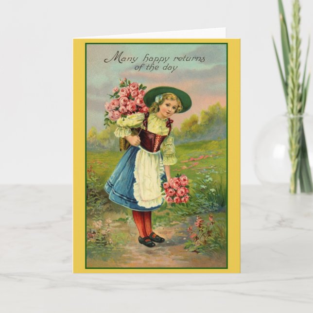 Vintage Birthday Greeting Card (Front)