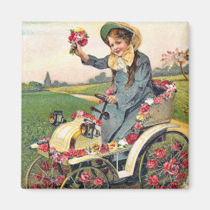 Vintage Birthday Greeting Magnet