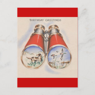 Vintage Birthday Greetings   Bird Hunter Postcard